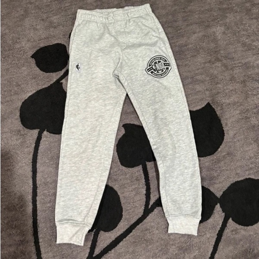NBA Gray Kids Sweatpants with Logo Patch